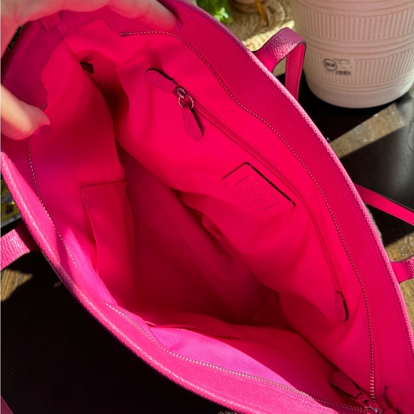 Coach Pink Leather Tote Bag - Picture 8 of 14